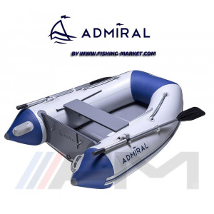 ADMIRAL - Надуваема моторна лодка с твърдо дъно и надуваем кил AM-230 Yacht Tender - светло сива / синя